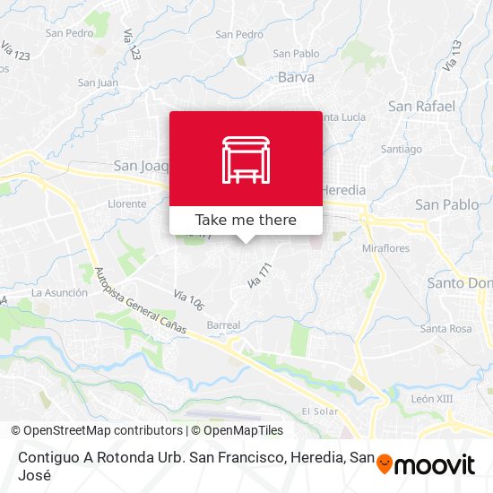 Contiguo A Rotonda Urb. San Francisco, Heredia map