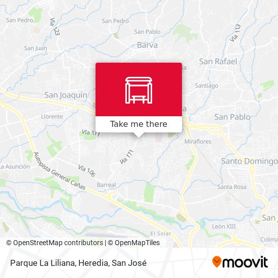 Parque La Liliana, Heredia map