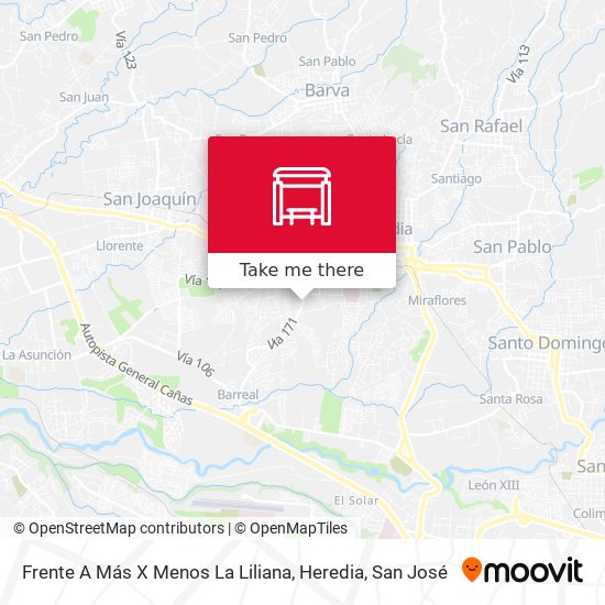 Frente A Más X Menos La Liliana, Heredia map