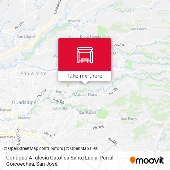 Contiguo A Iglesia Católica Santa Lucía, Purral Goicoechea map