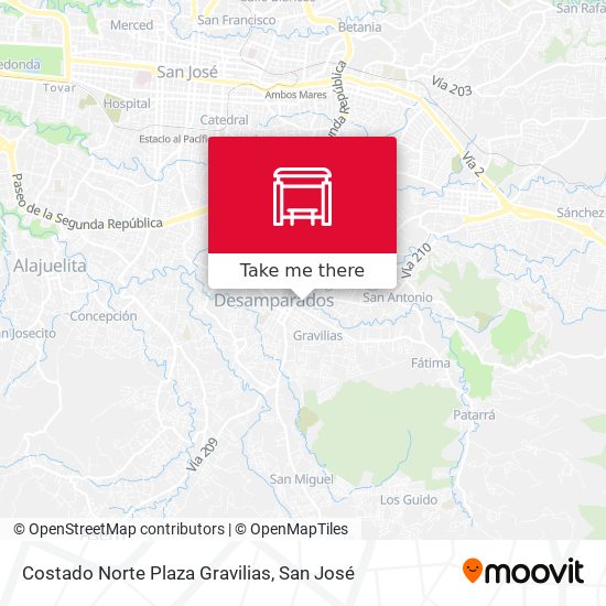 Costado Norte Plaza Gravilias map