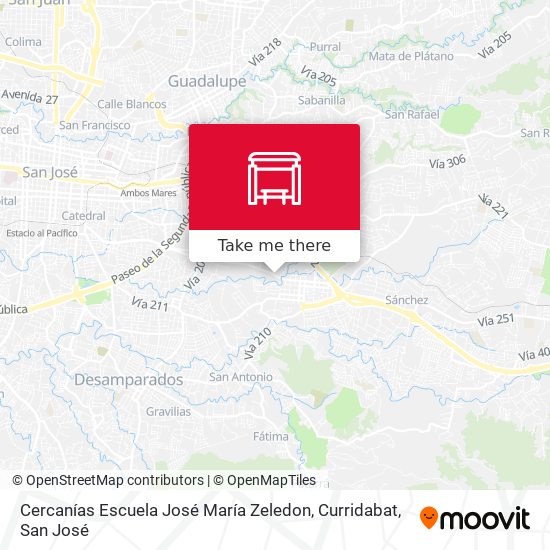 Cercanías Escuela José María Zeledon, Curridabat map