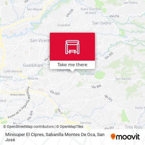 Minisuper El Cípres, Sabanilla Montes De Oca map
