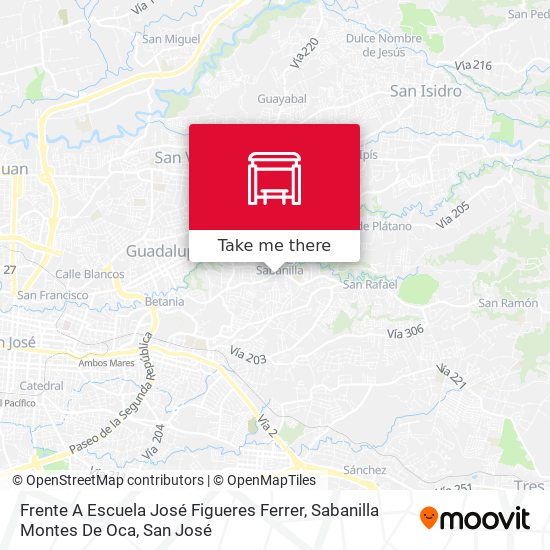 Frente A Escuela José Figueres Ferrer, Sabanilla Montes De Oca map