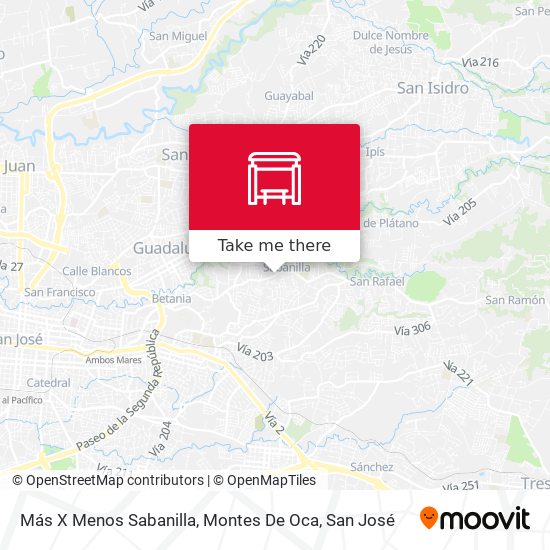 Más X Menos Sabanilla, Montes De Oca map