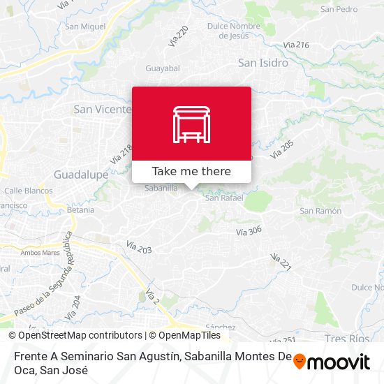 Frente A Seminario San Agustín, Sabanilla Montes De Oca map
