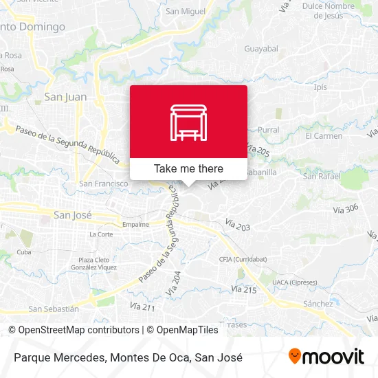 Parque Mercedes, Montes De Oca map