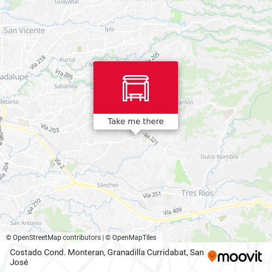 Costado Cond. Monteran, Granadilla Curridabat map