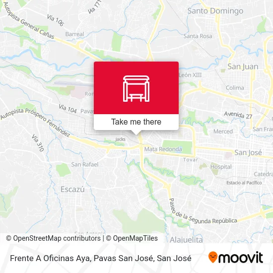 Mapa de Frente A Oficinas Aya, Pavas San José