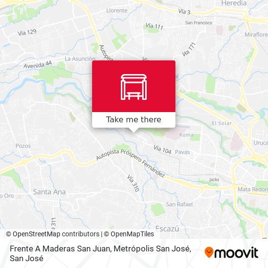 Frente A Maderas San Juan, Metrópolis San José map
