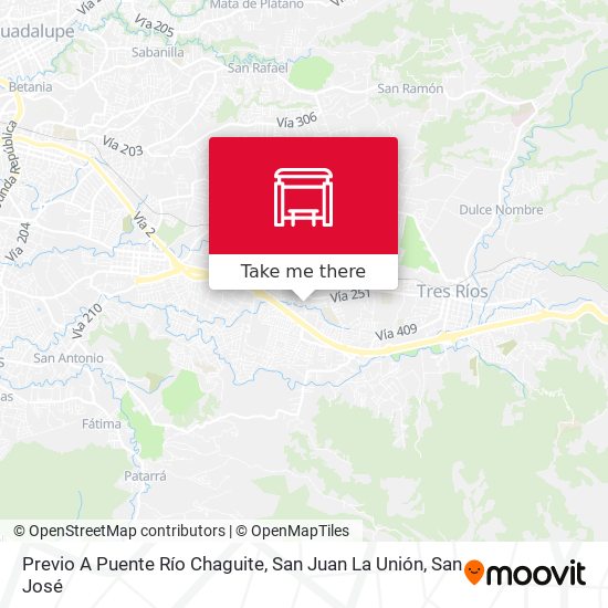 Previo A Puente Río Chaguite, San Juan La Unión map