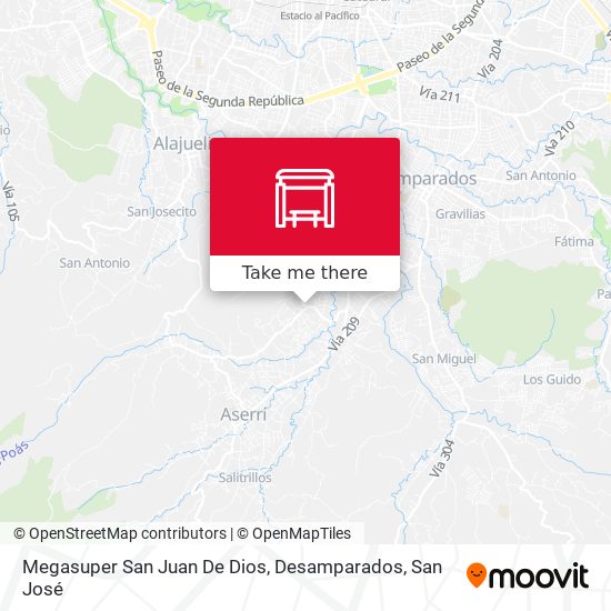 Megasuper San Juan De Dios, Desamparados map