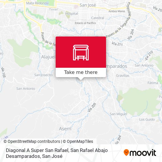 Diagonal A Super San Rafael, San Rafael Abajo Desamparados map