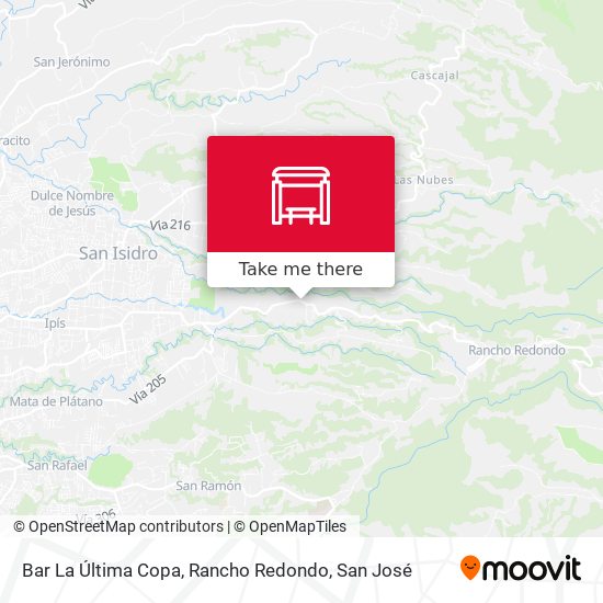 Bar La Última Copa, Rancho Redondo map