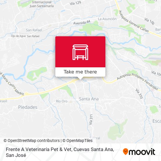 Mapa de Frente A Veterinaría Pet & Vet, Cuevas Santa Ana