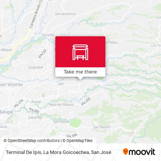 Terminal De Ipís, La Mora Goicoechea map
