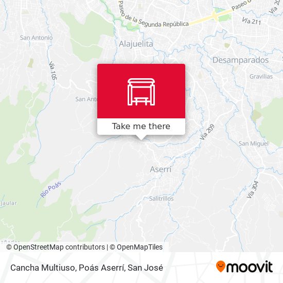 Cancha Multiuso, Poás Aserrí map
