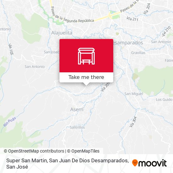 Super San Martin, San Juan De Dios Desamparados map