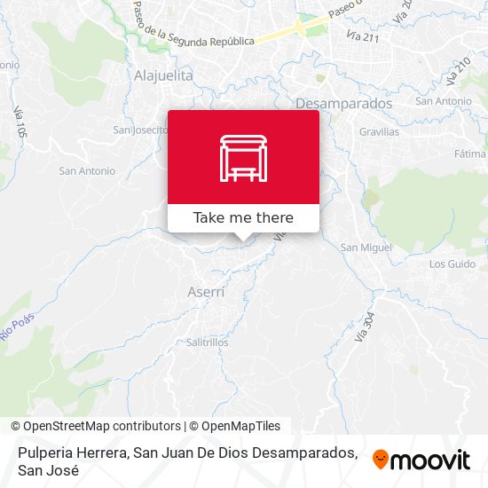 Mapa de Pulperia Herrera, San Juan De Dios Desamparados