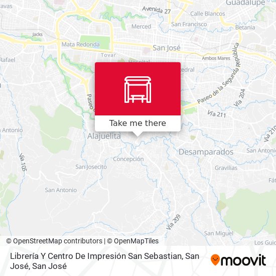 Librería Y Centro De Impresión San Sebastian, San José map