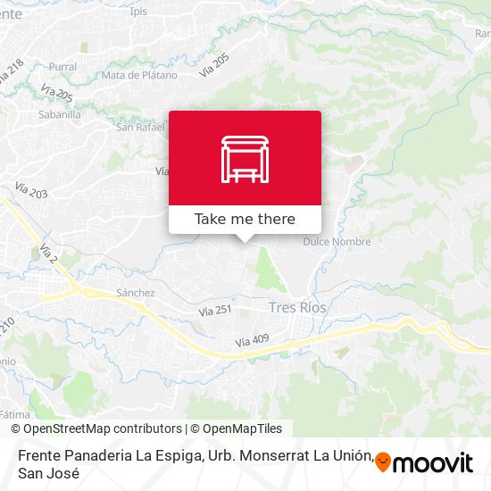 Mapa de Frente Panaderia La Espiga, Urb. Monserrat La Unión
