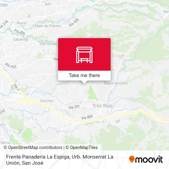 Mapa de Frente Panaderia La Espiga, Urb. Monserrat La Unión