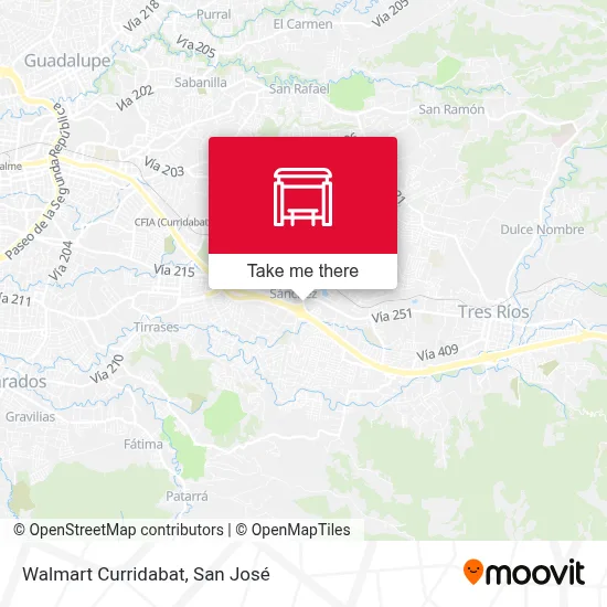 Walmart Curridabat map