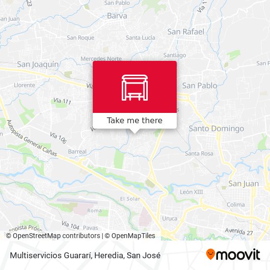 Mapa de Multiservicios Guararí, Heredia