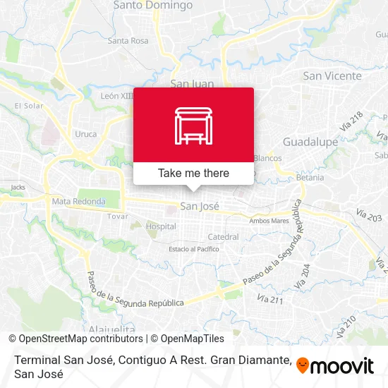 Mapa de Terminal San José, Contiguo A Rest. Gran Diamante