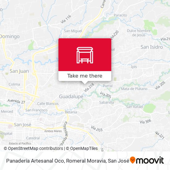 Mapa de Panadería Artesanal Oco, Romeral Moravia