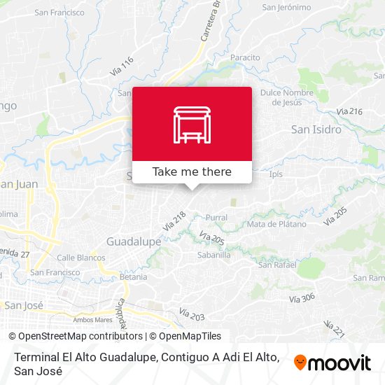 Mapa de Terminal El Alto Guadalupe, Contiguo A Adi El Alto