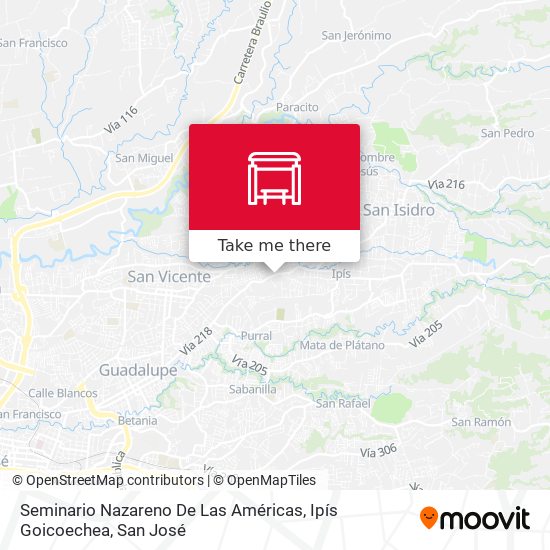 Seminario Nazareno De Las Américas, Ipís Goicoechea map