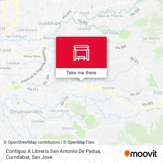 Mapa de Contiguo A Librería San Antonio De Padua, Curridabat
