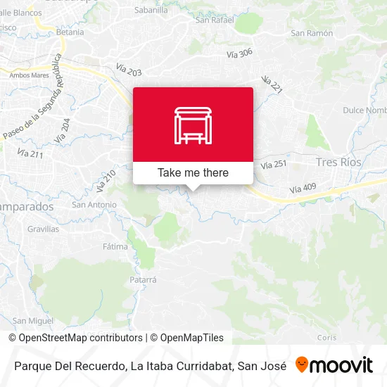 Parque Del Recuerdo, La Itaba Curridabat map