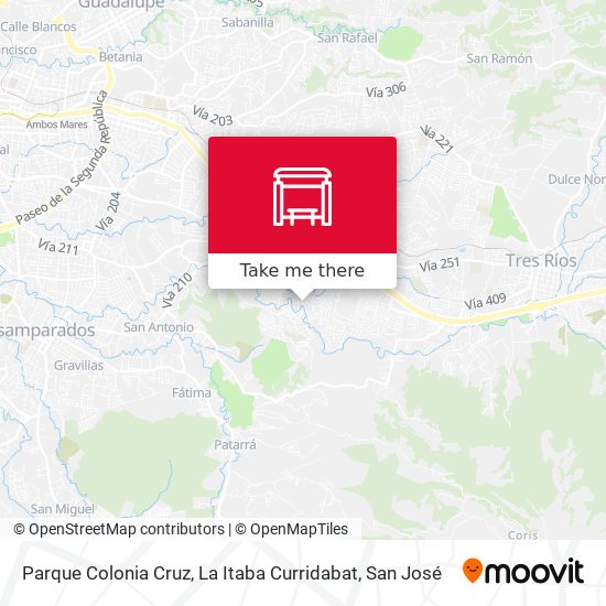 Parque Colonia Cruz, La Itaba Curridabat map