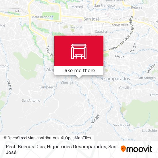 Mapa de Rest. Buenos Dias, Higuerones Desamparados