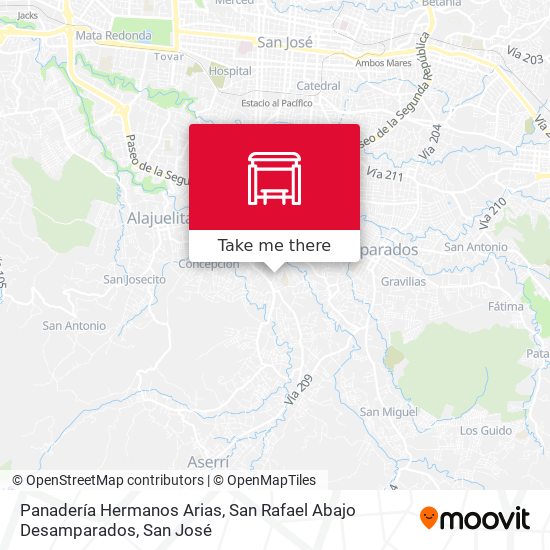 Panadería Hermanos Arias, San Rafael Abajo Desamparados map