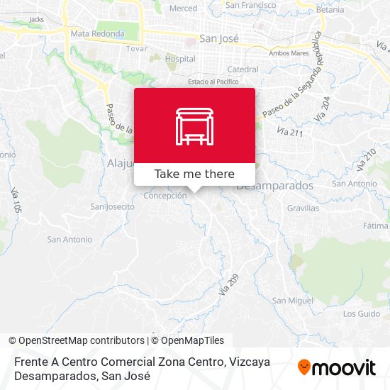 Mapa de Frente A Centro Comercial Zona Centro, Vizcaya Desamparados