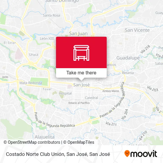 Mapa de Costado Norte Club Unión, San José