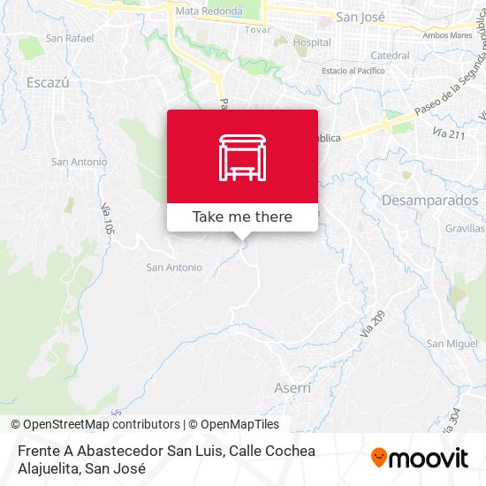 Frente A Abastecedor San Luis, Calle Cochea Alajuelita map