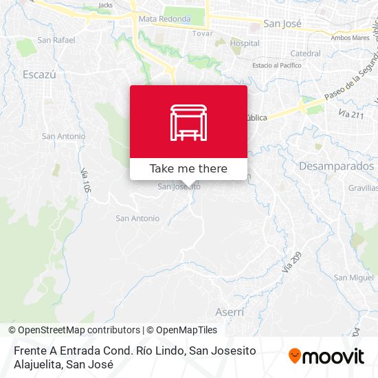 Frente A Entrada Cond. Río Lindo, San Josesito Alajuelita map