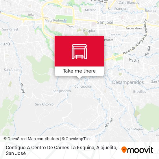 Contiguo A Centro De Carnes La Esquina, Alajuelita map