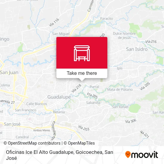 Mapa de Oficinas Ice El Alto Guadalupe, Goicoechea