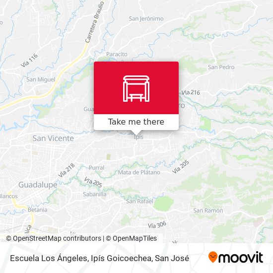 Escuela Los Ángeles, Ipís Goicoechea map