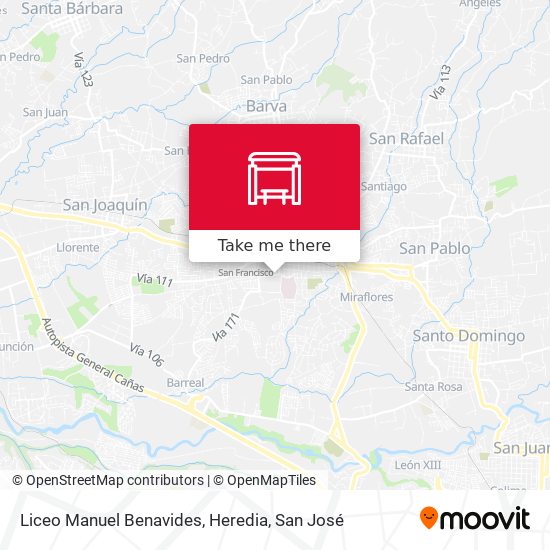 Liceo Manuel Benavides, Heredia map