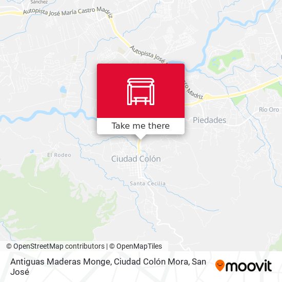 Mapa de Antiguas Maderas Monge, Ciudad Colón Mora