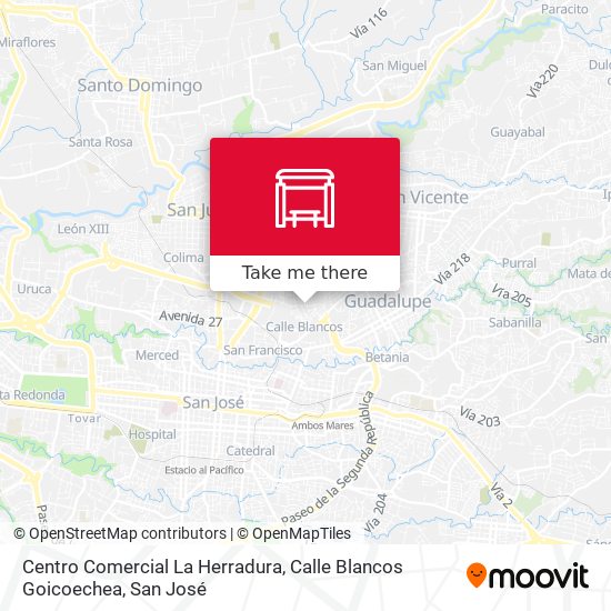 Mapa de Centro Comercial La Herradura, Calle Blancos Goicoechea