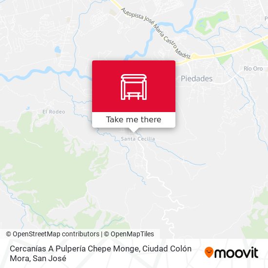 Cercanías A Pulpería Chepe Monge, Ciudad Colón Mora map