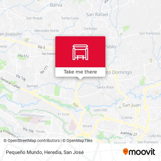 Pequeño Mundo, Heredia map