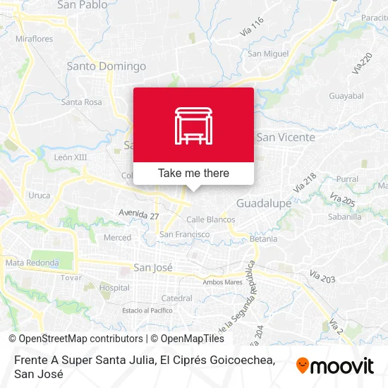 Mapa de Frente A Super Santa Julia, El Ciprés Goicoechea